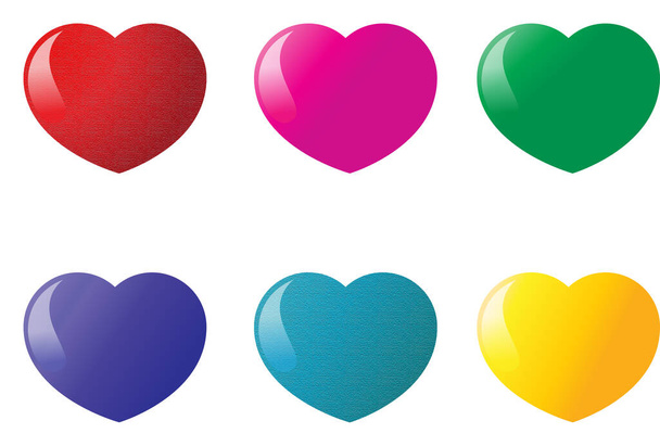 collection of beautiful decorative hearts, love concept  - Vector, Image