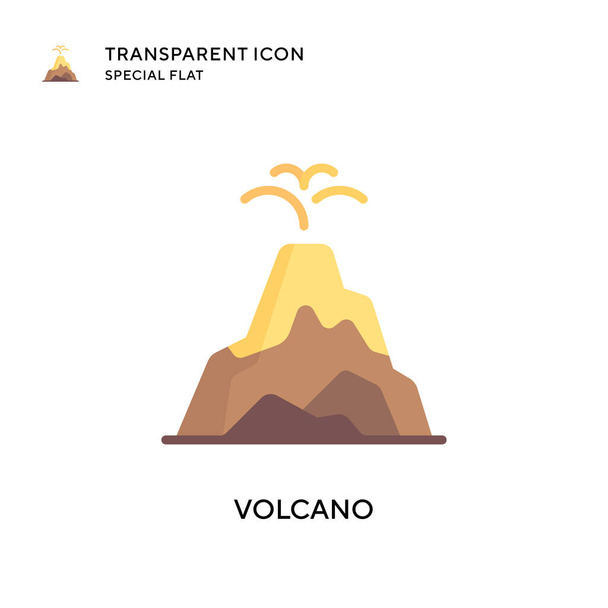 Icono del vector del volcán. Ilustración de estilo plano. EPS 10 vector. - Vector, Imagen