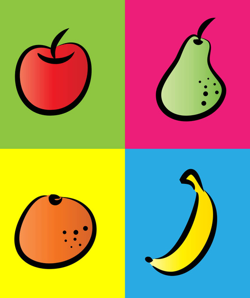 vector illustration of fruit icons - Vector, Image