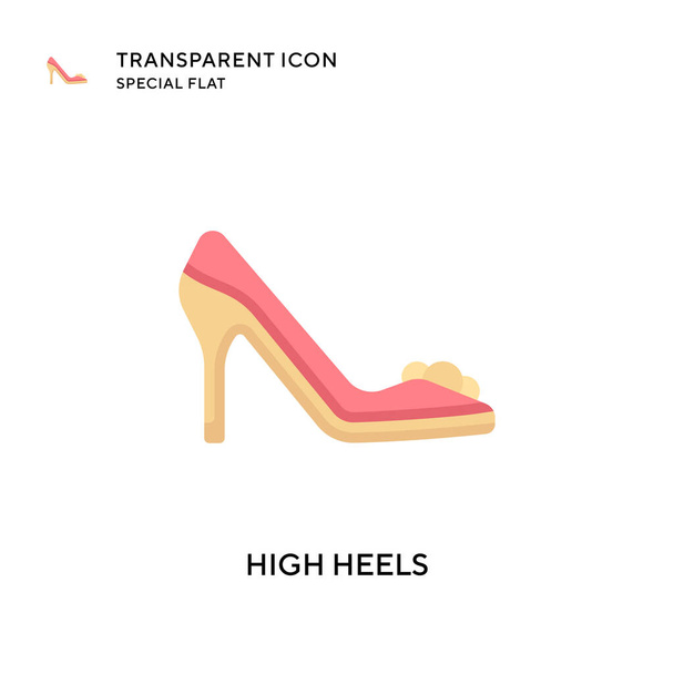 High heels vector icon. Flat style illustration. EPS 10 vector. - Vector, Image