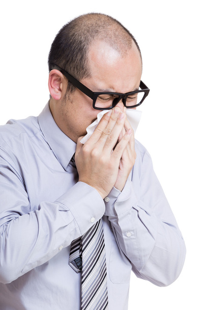 Empresario estornudando
 - Foto, imagen