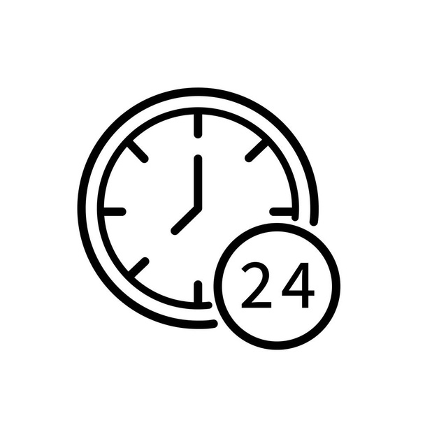 24 horas símbolo vetor ícone da linha do tempo - Vetor, Imagem