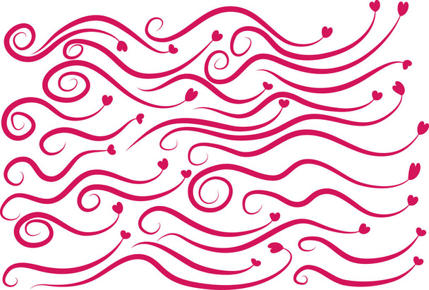vector set of sea waves isolated on white background - Vetor, Imagem
