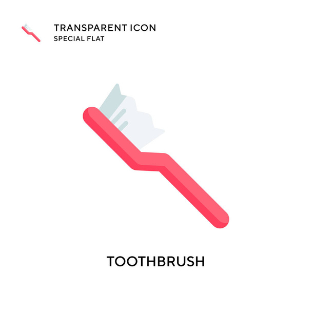 Toothbrush vector icon. Flat style illustration. EPS 10 vector. - Vector, Image