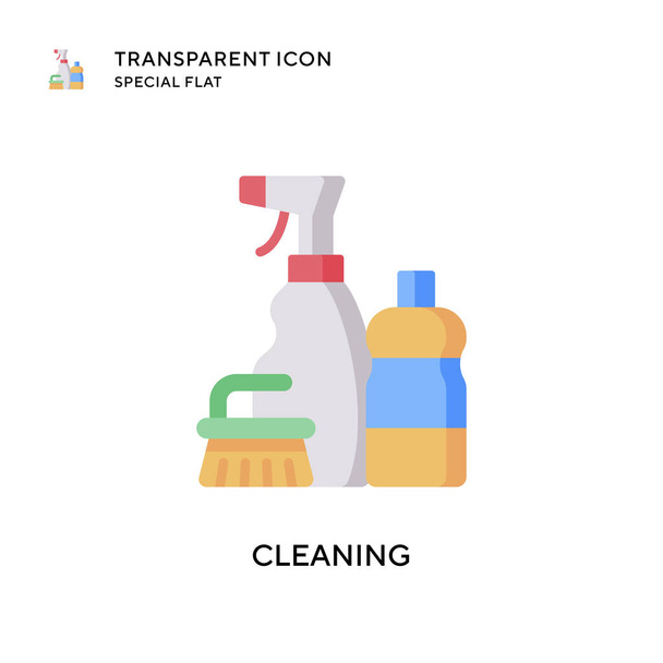 Cleaning vector icon. Flat style illustration. EPS 10 vector. - Vector, Image