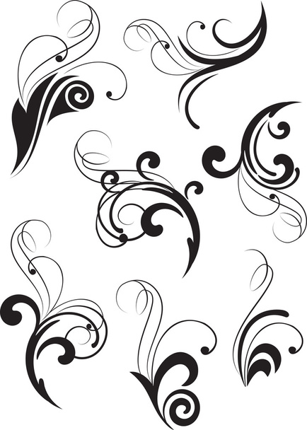 Set of decorative branches for design. Vector illustration. - Vector, Image