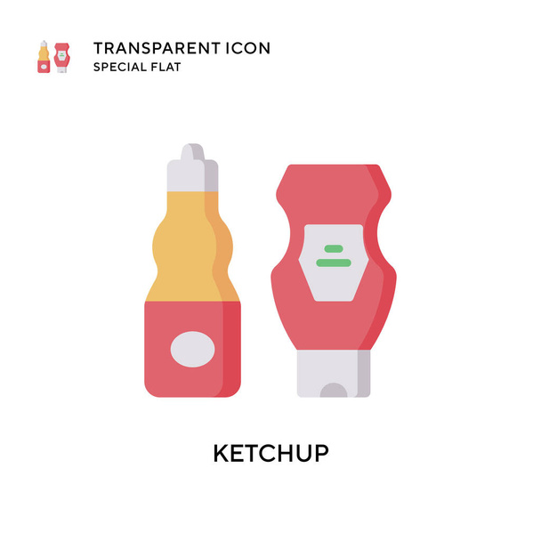 Icône vectorielle ketchup. Illustration style plat. Vecteur EPS 10. - Vecteur, image