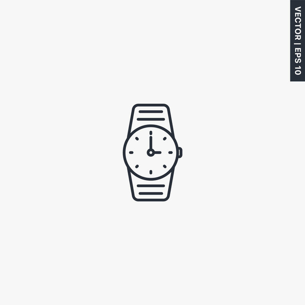 Relógio de pulso, sinal de estilo linear para conceito móvel e web design. Símbolo, ilustração do logotipo. Pixel gráficos vetoriais perfeitos - Vetor, Imagem