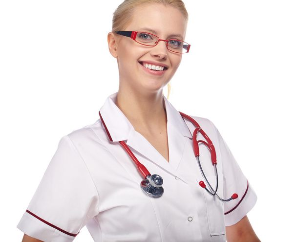 Female doctor smiling with glasses - Foto, Bild