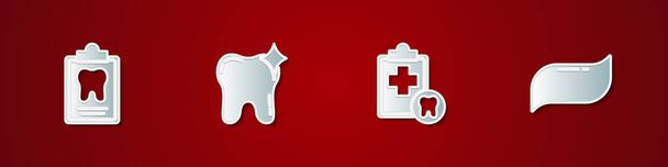 Set Dental card, Tooth whitening,  and Toothpaste icon. Vector. - Vector, Image