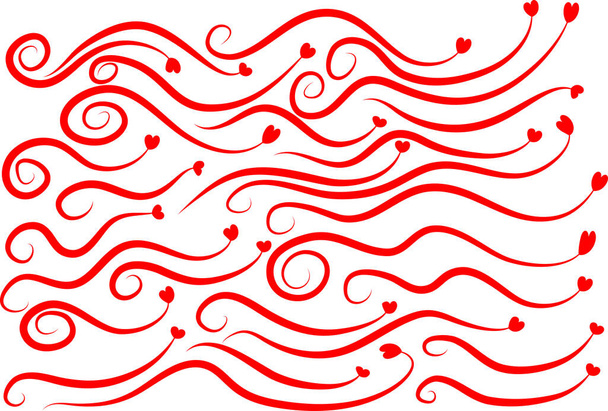 vector set of sea waves isolated on white background - Διάνυσμα, εικόνα