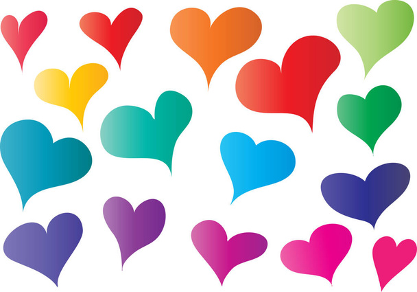 collection of beautiful decorative hearts, love concept  - Vector, Image