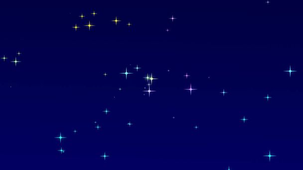 Christmas colorful starry on blue gradient background - Photo, Image