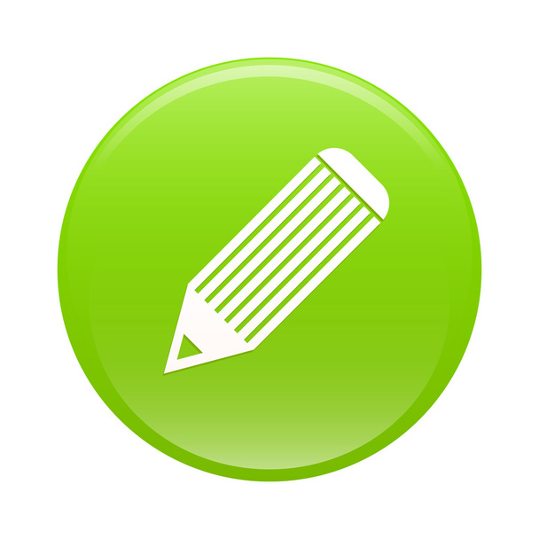 Bouton internet crayon icon green web - Wektor, obraz