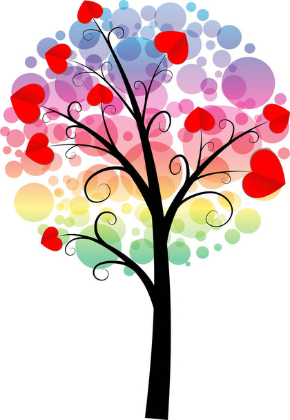 love tree with hearts and copy space, vector illustration  - Vector, Imagen