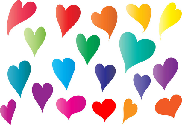 collection of beautiful decorative hearts, love concept  - Вектор,изображение