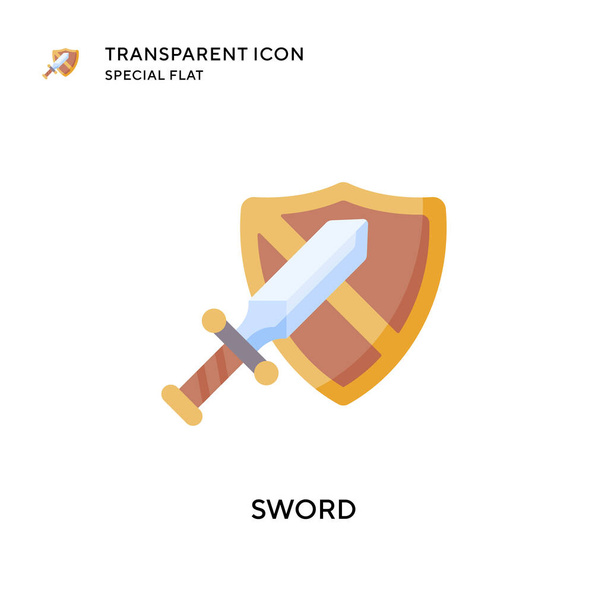 Sword vector icon. Flat style illustration. EPS 10 vector. - Vector, Image