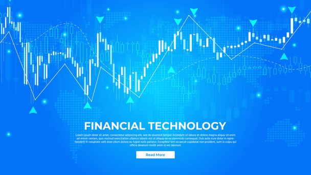 Financiële technologie - Fintech Concept. Vector - Vector, afbeelding