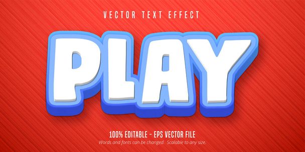 Jugar texto, estilo de dibujos animados efecto de texto editable - Vector, imagen