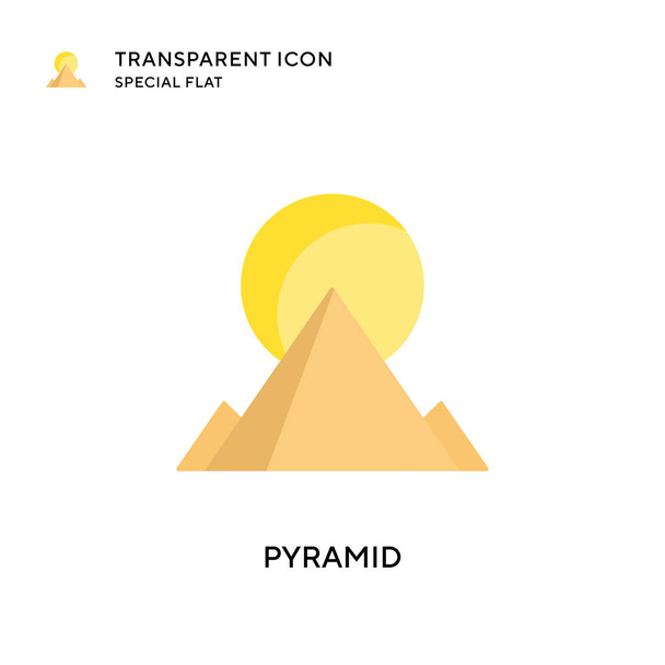 Εικονίδιο διανύσματος πυραμίδας. Επίπεδη απεικόνιση στυλ. Διανυσματικό EPS 10. - Διάνυσμα, εικόνα