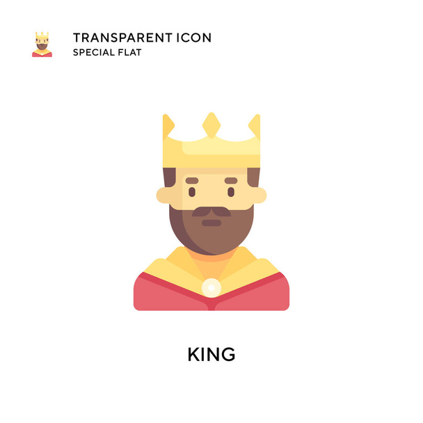 King vector icon. Flat style illustration. EPS 10 vector. - Vector, Image