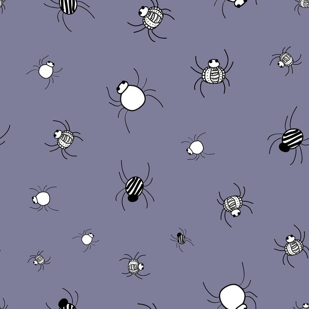 Arañas rastreadoras espeluznantes repiten vector inconsútil - Vector, imagen