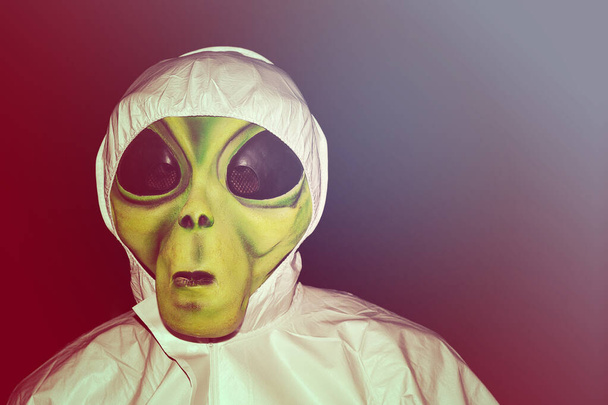 alien mask, scary halloween costume - Photo, Image