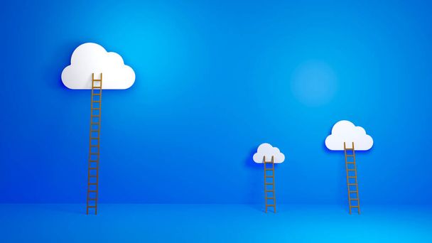 Cloud Computing, Equal Opportunity, Success - Concept background for presentation. 3D illustration.  - Φωτογραφία, εικόνα