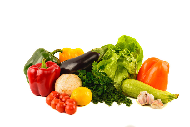 різноманітність овочів ізольовані на білому
 - Фото, зображення