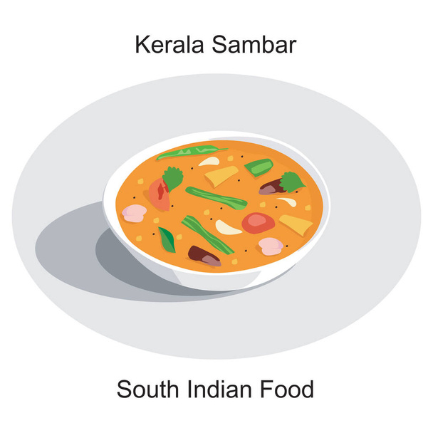 Νότια ινδική νόστιμο φαγητό kerala στυλ sambar για onam φεστιβάλ απομονωμένο - Διάνυσμα, εικόνα