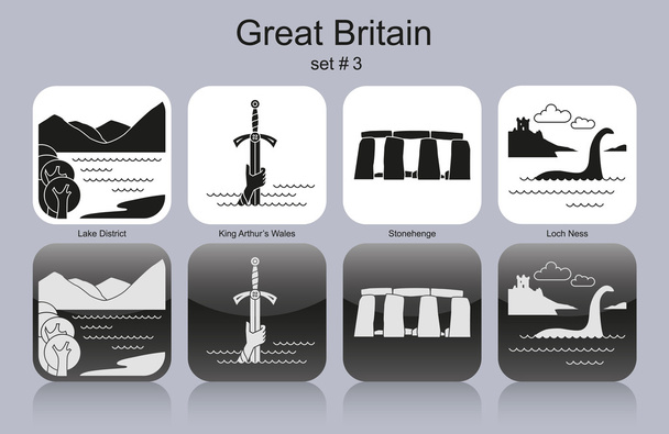 Iconos de Gran Bretaña
 - Vector, Imagen
