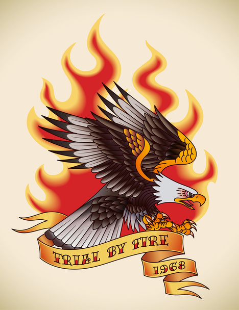 Eagle oude-school tatoeage - Vector, afbeelding