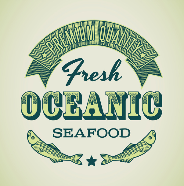 Seafood label - Vector, Image