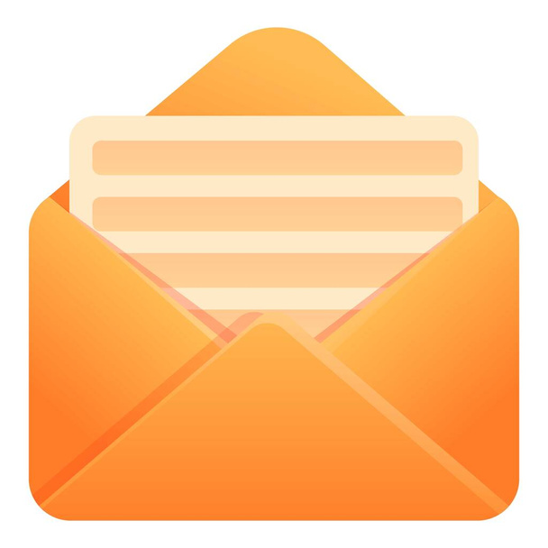 Letter envelope icon, cartoon style - Vetor, Imagem