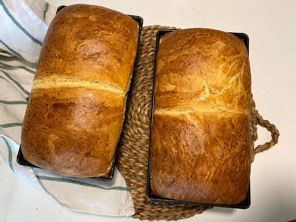 Shkupan Pull over Bread, or Japanese Soft and Milky Bread in table - Фото, зображення