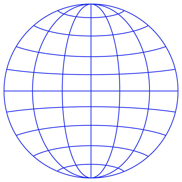 Un globo incompleto. Marco hecho de paralelos y meridianos. - Foto, imagen