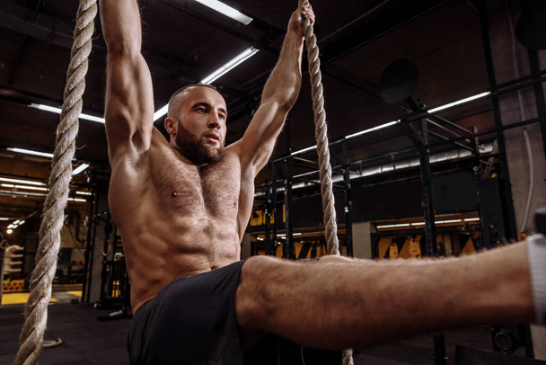 training program on ropes in cross fit - Photo, Image