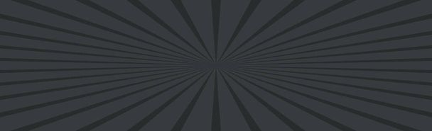 Panoramische zwarte komische zoom met lijnen - illustratie - Vector, afbeelding