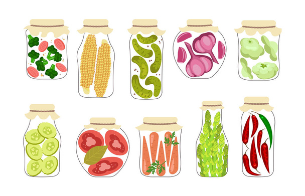 Pickles and preserves isolated - Vector, Image