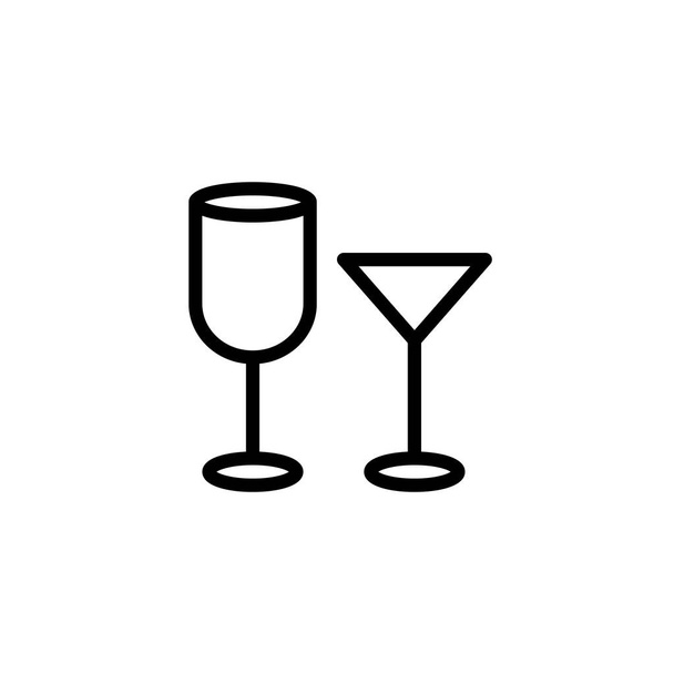 κρασί κοκτέιλ γυαλί περίγραμμα γραμμή εικονογράφηση διάνυσμα - Διάνυσμα, εικόνα