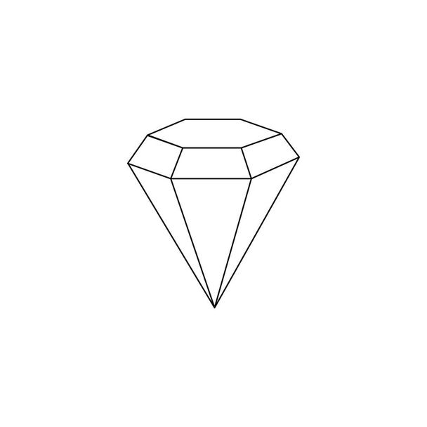 Diamantschmuck-Ikone. Zeilensymbol. Skizzenillustration - Foto, Bild