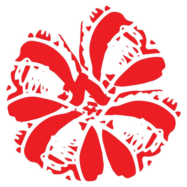 koristeellinen punainen keula kuvake valkoisella taustalla, vektori kuva - Valokuva, kuva