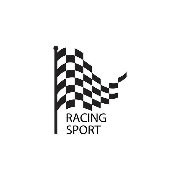 Modèle vectoriel de logo de drapeau de course illustration - Vecteur, image