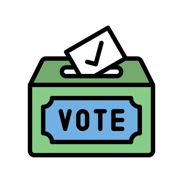 административный ящик для голосования с вектором страницы голосования с редактируемым штрихом - Вектор,изображение