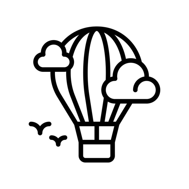 空飛ぶパラシュートに雲や鳥のベクトルを - ベクター画像