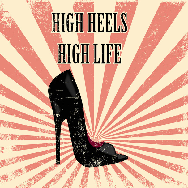 woman high heel shoe - Vector, Image