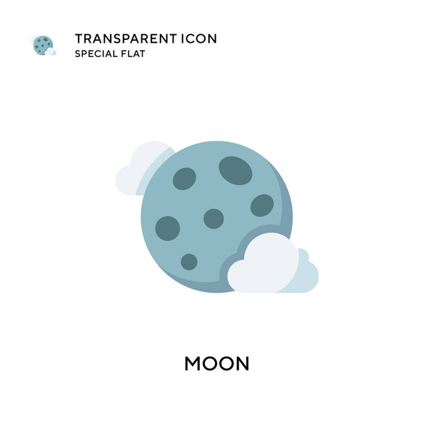Moon vector icon. Flat style illustration. EPS 10 vector. - Vector, Image