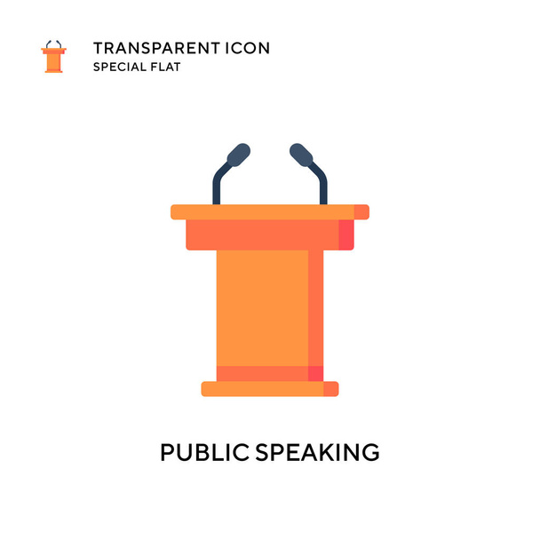 Icono de vector de habla pública. Ilustración de estilo plano. EPS 10 vector. - Vector, imagen