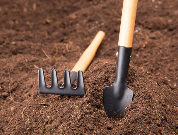 Garden Tools on Soil - Valokuva, kuva