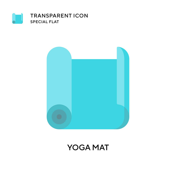 Icona vettore tappetino yoga. Illustrazione in stile piatto. Vettore EPS 10. - Vettoriali, immagini